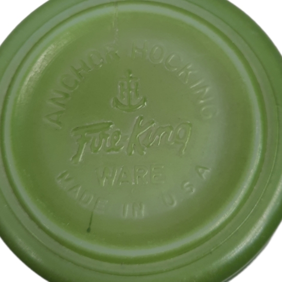 Vintage Anchor Hocking Fire King Avocado Green Stackable Coffee Mug D Handle - Picture 6 of 6